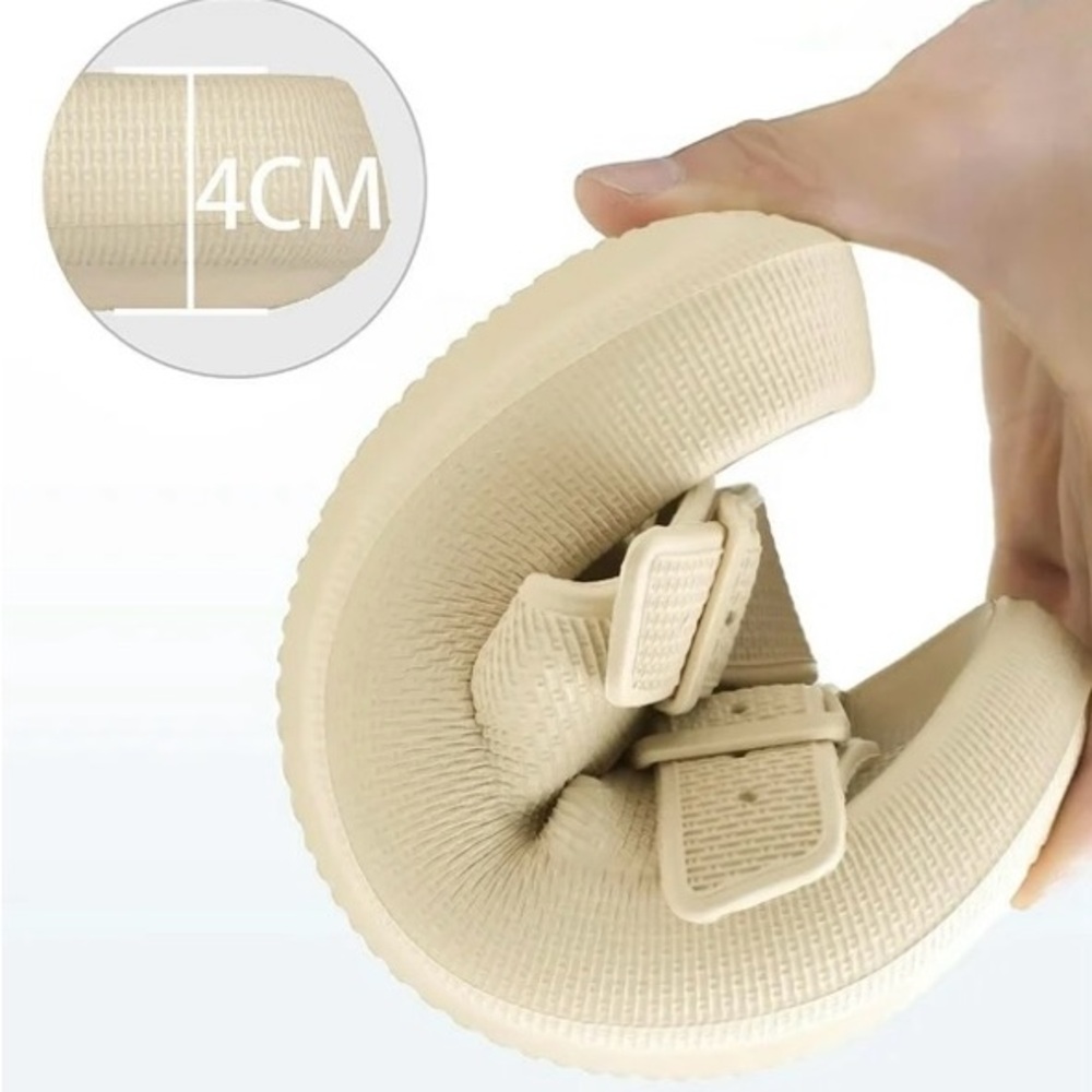 Cloud Slides for Women EVA Sandals Thick Sole Adjustable Buckles Slippers - Picture 3 of 7